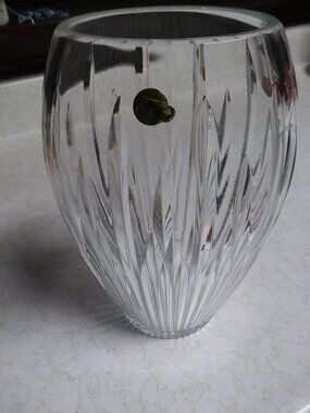 Rare Waterford Cut Lead Crystal Carina Vase Large 10" Tall with Stamp